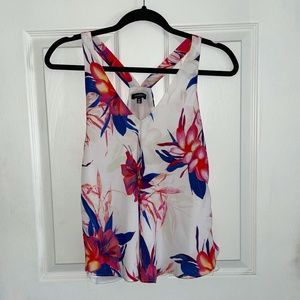 Flowy White Floral Tank Top